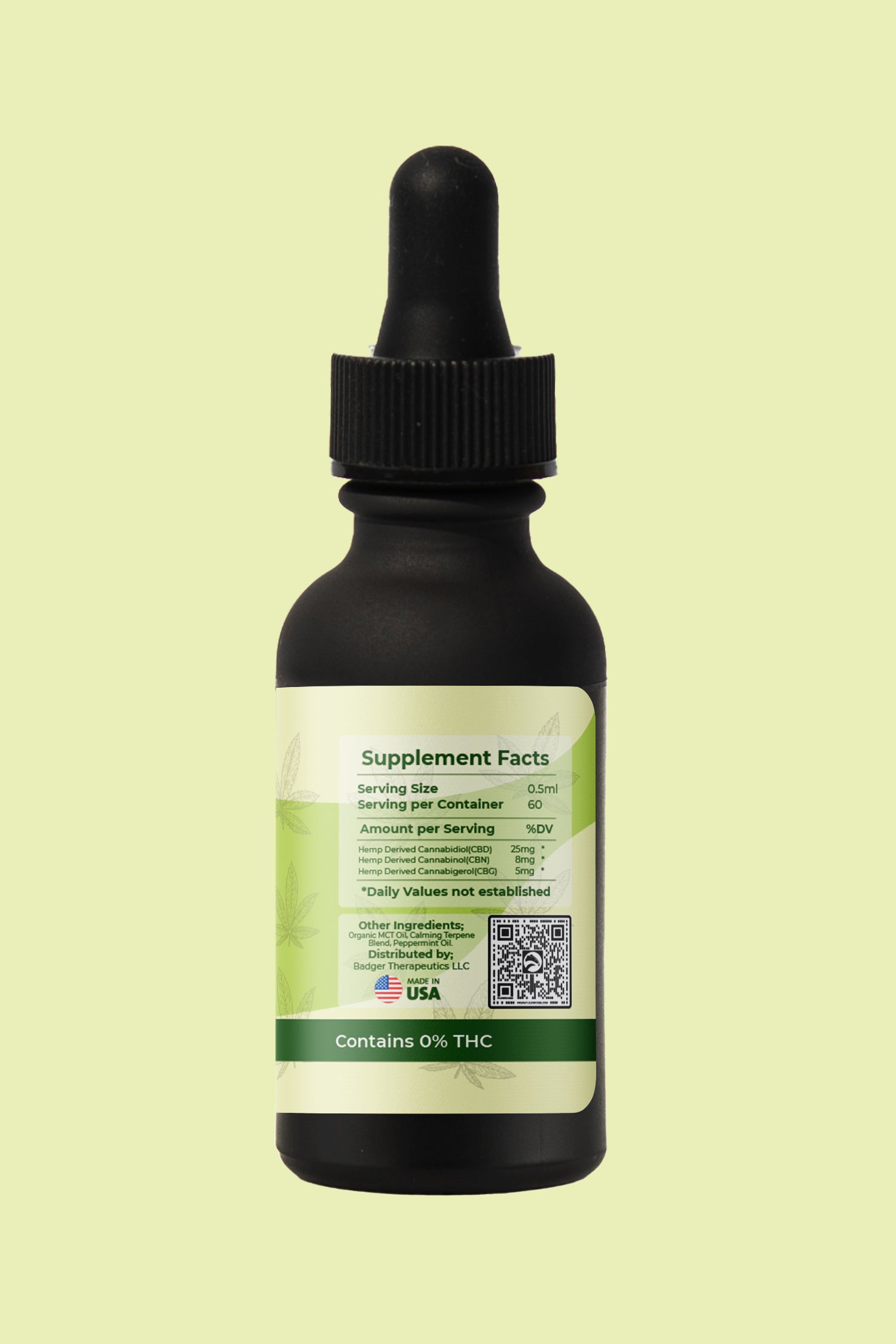 Badger Therapeutics PM Sleep Formula CBD Oil with 750mg CBD